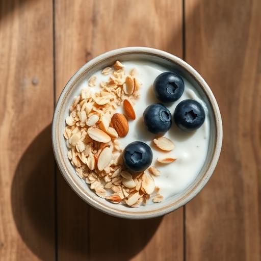 Sheep's milk yogurt, oats, blueberries, sliced almonds